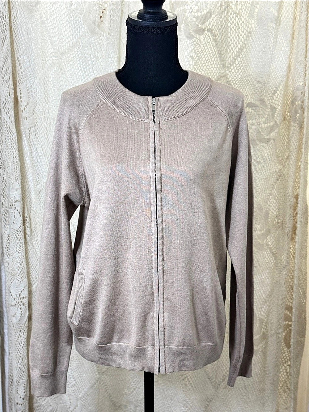 Grace Karin Women's Lightweight Zip-Up Cardigan Sweater Pink Medium